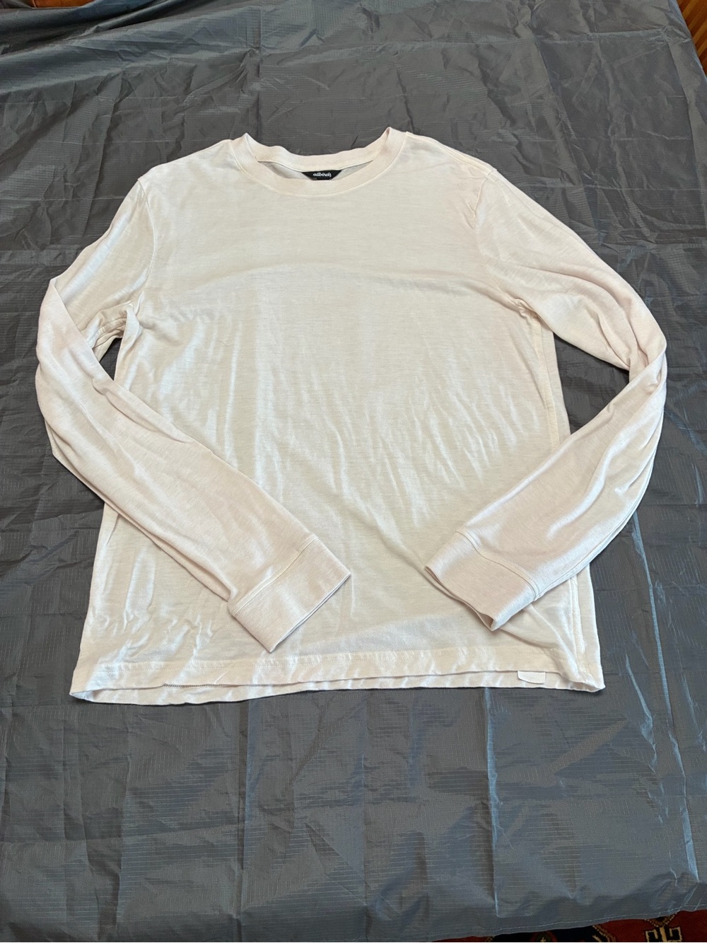 Allbirds Sea Long Sleeve Wool Blend Top Cream